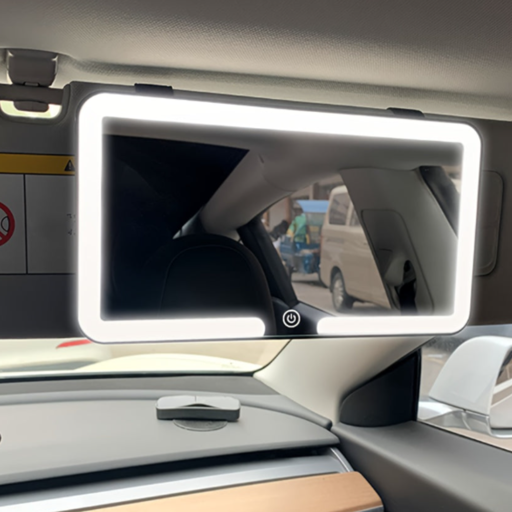 مرآة تجميل للسيارة بإضاءة LED